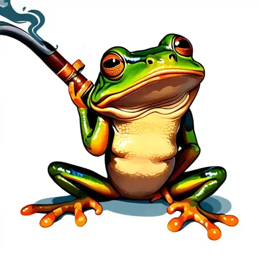 Frog Smoking Pipe