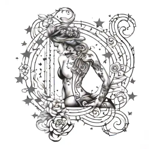 Create A Fine Line Delicate Vertical Spine Tattoo Of The Virgo And Cancer Constellation Combines
