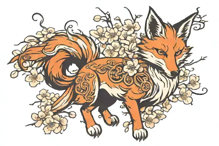 9 Tail Fox Japanese Cherry Blossom Tree