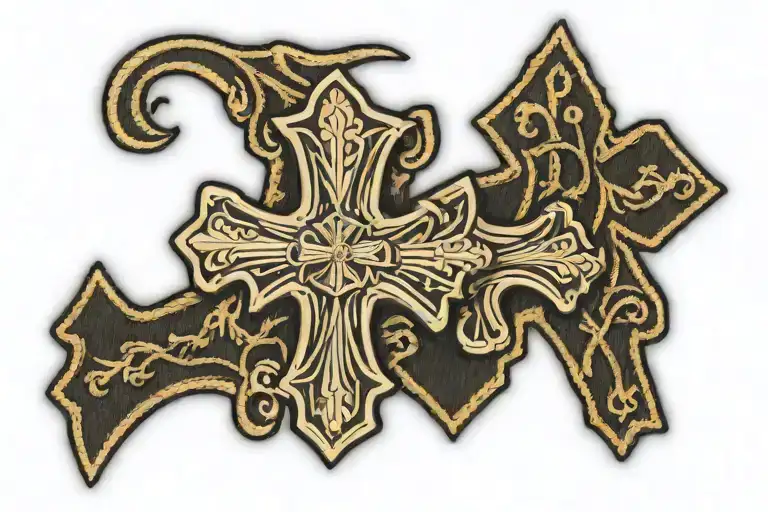 Sergeant Rank Patch Firefighter Cross E Tan E Epi Tan