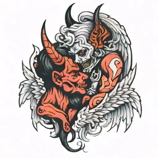 A Devil Kissing An Angel