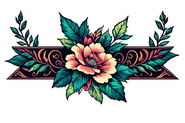 Art Nouveau Flowers And Leaves Cover Up