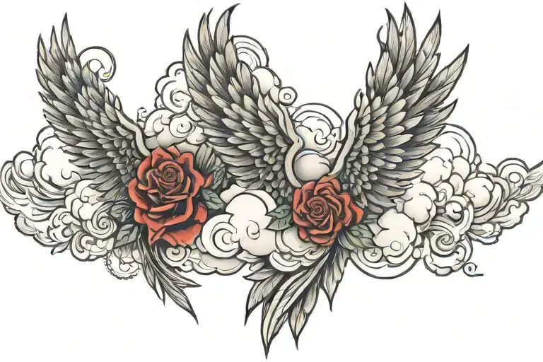 Two Wings On Tricep And Above That Cloud And Thu Der