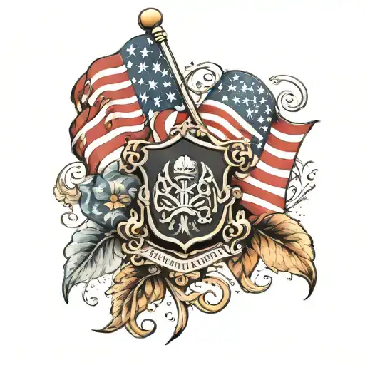 German And American Flag