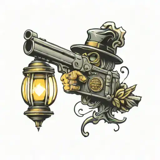 Gun Gangsta Street Lamp Elements