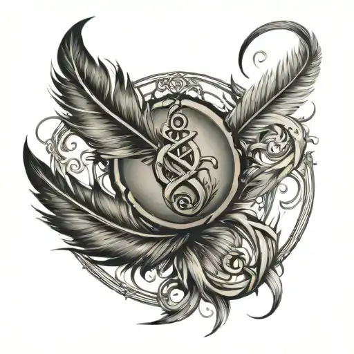 Feather And Infinity Sign Intertwined