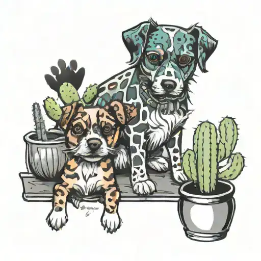 Arizona Cactus Party Dog Paw Print Best Friends