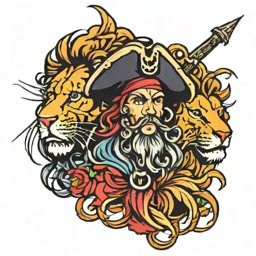 Pirate And Lion Head