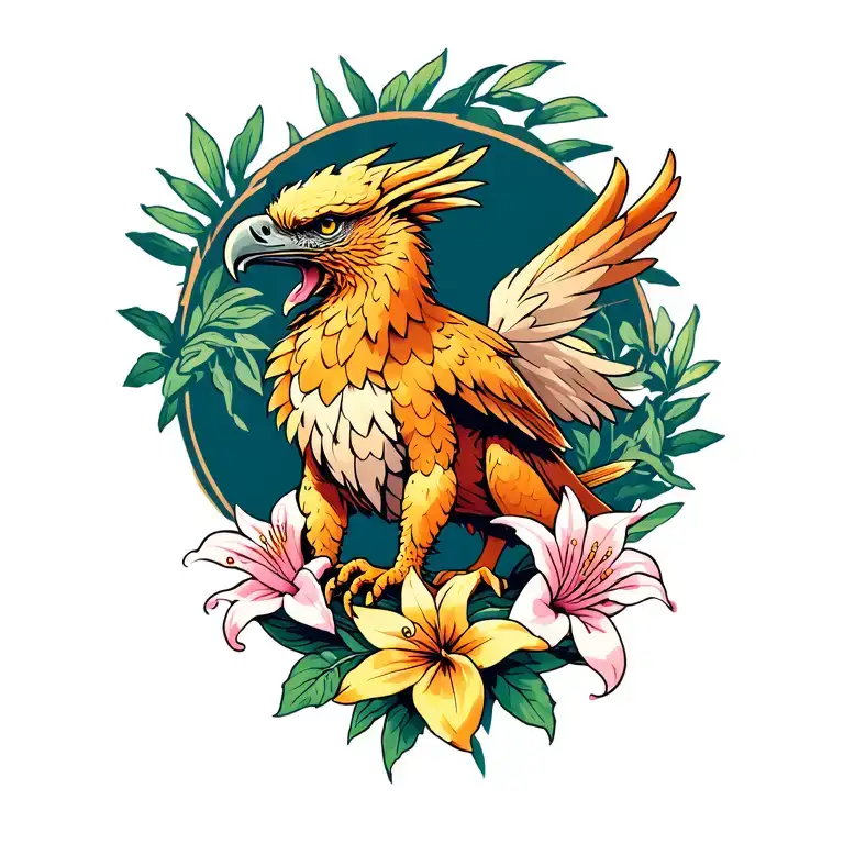 Griffin Surrounded By Lillys