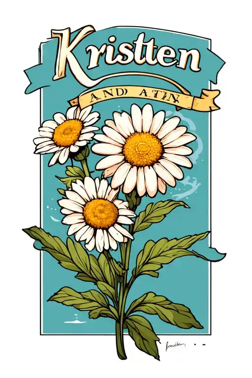 The Name Kristen And A Daisy Flower