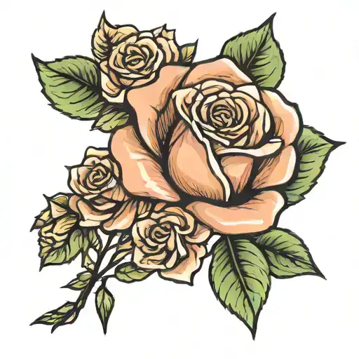 Rose With Stem As Elizabeth In Cursive Font