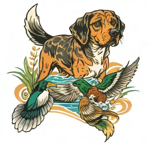 Dog And Mallards