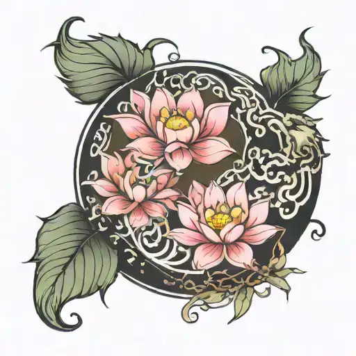 Yin And Yang But With A Bonsai And Lotus