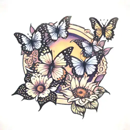 Butterflies Flying Towards The Sun Pink And Purple Aesthetic