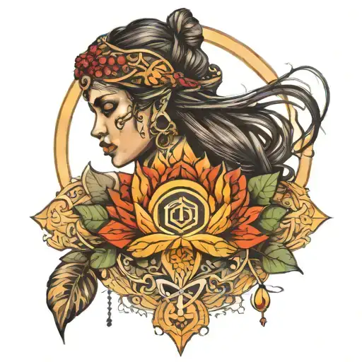 Gipsy Woman With Chakra Symbol