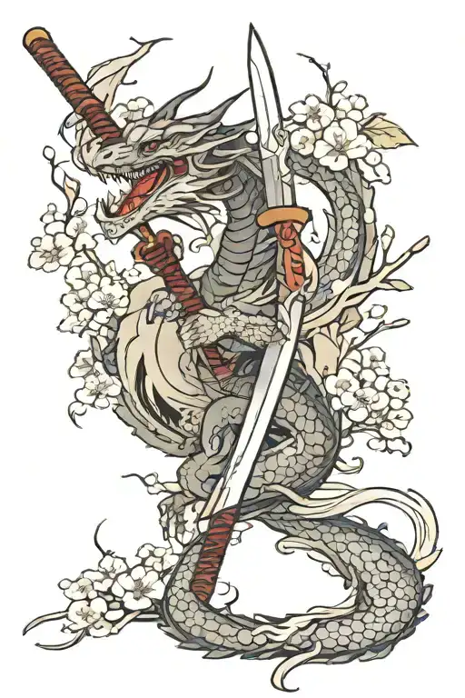 Dragon Katana Sakura Tree