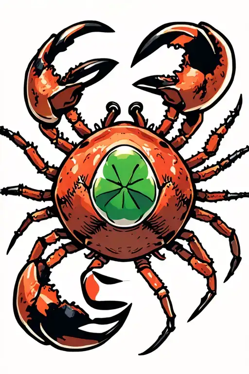Radioactive Crab With Trifoil Symbol Integrated