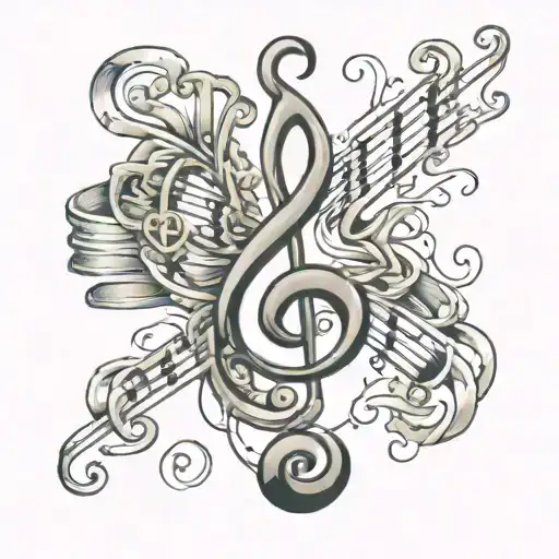 Music Note Intertwined