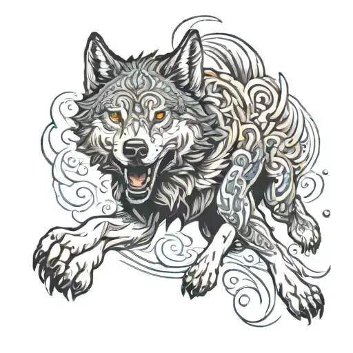 Full Body Wolf Running