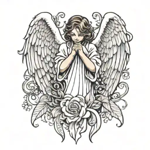 Praying Under Angel Wings