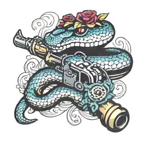 Snake Wrapped Gun