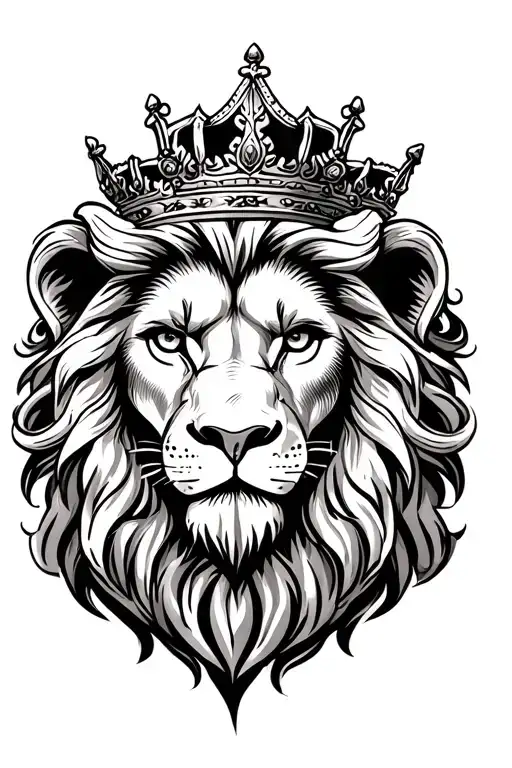 Crown Lion Tatto On Shoulder