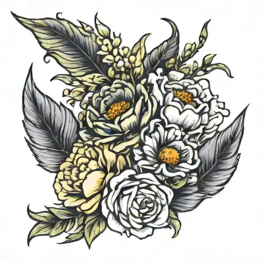 Bouquet Of April May June September And October Birth Flowers