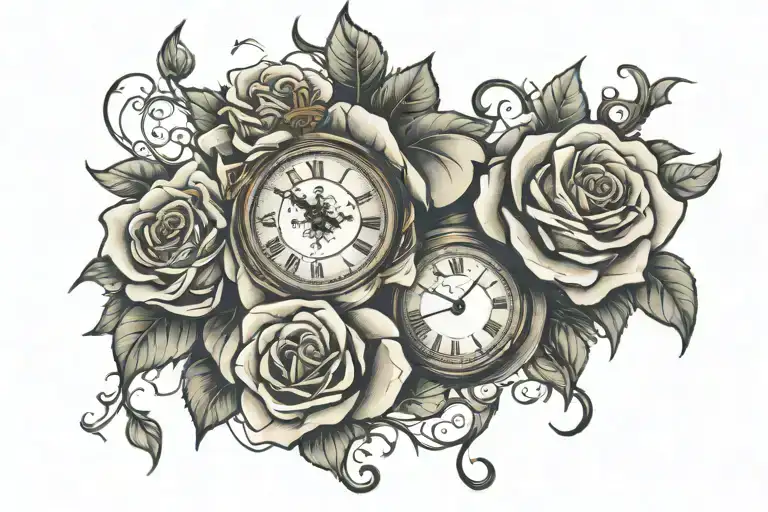 Clocks And Rose Intertwined