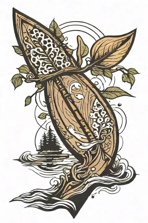 Tree And Canoe Paddle