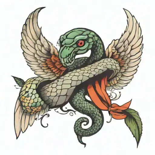 Snake And Angel Wings