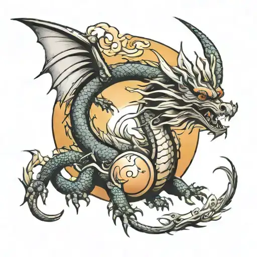 Dragon And Sun Rising