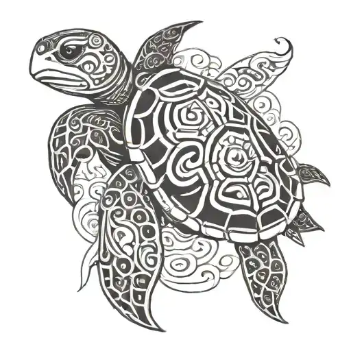 Maori Tattoo Turtle