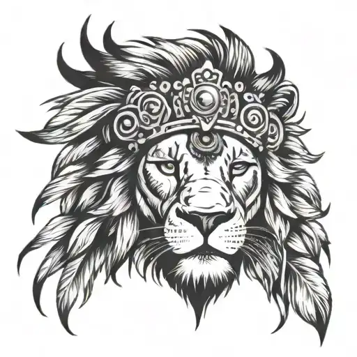 Lion Headdress Being Worn