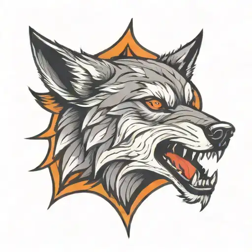 Howling Alpha Wolf Face