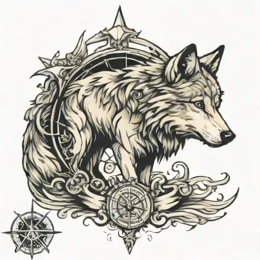 Wolf And Compass