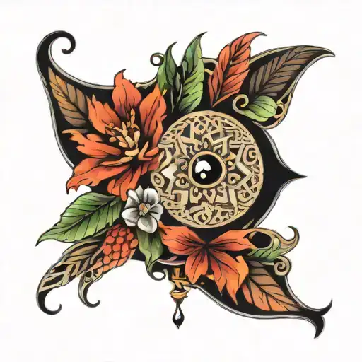 A Tattoo Design Combining Intricate Jewelry Motifs With 3D Graphics Elements