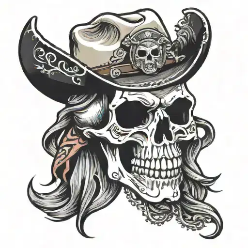 Cowboy Skull Wearing Bandanna