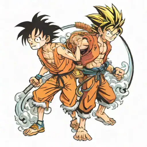 Luffy And Son Goku
