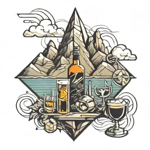 Geometric Mountain With Booze