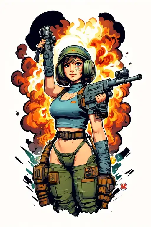 Fallout Themed With Vault Girl And Nuke Boom On Top