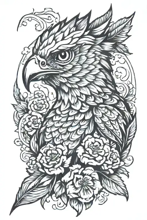 Flower Hawk In The Beak