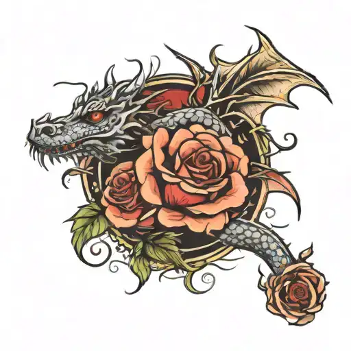 Dragon And Rose
