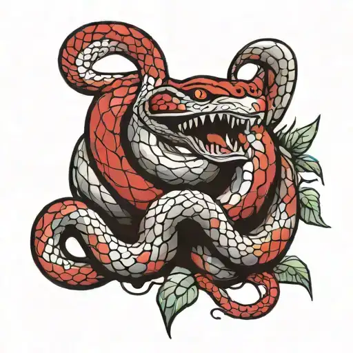 Snake Wrapped In Coke Red And Black