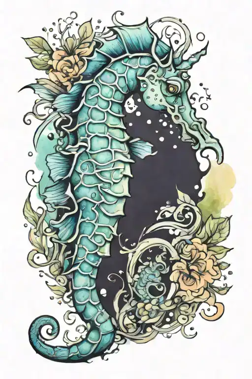 Seahorse Watercolour Background