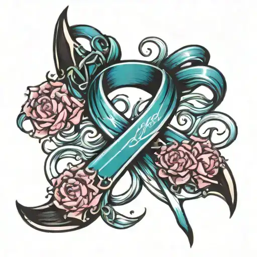 Ocean And Cancer Ribbon
