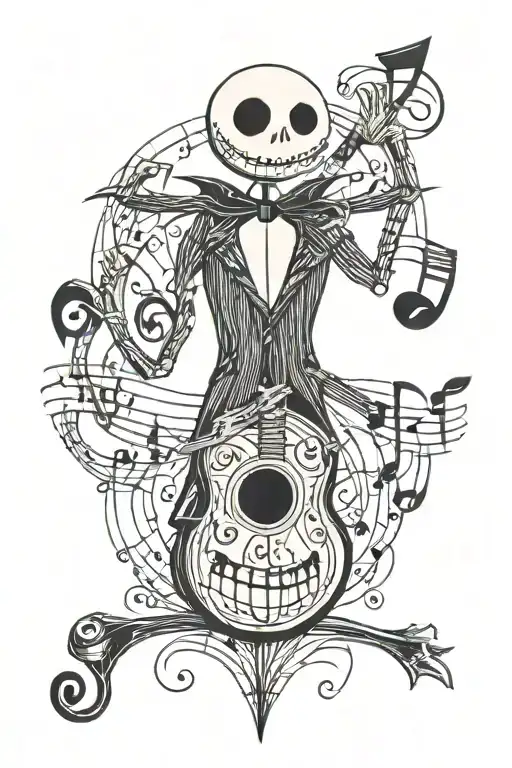 Jack Skellington And Music Notes