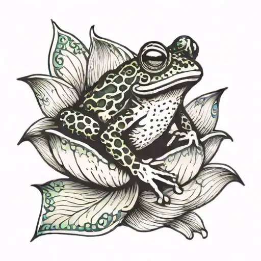 Frog Sit Ona A Lotus