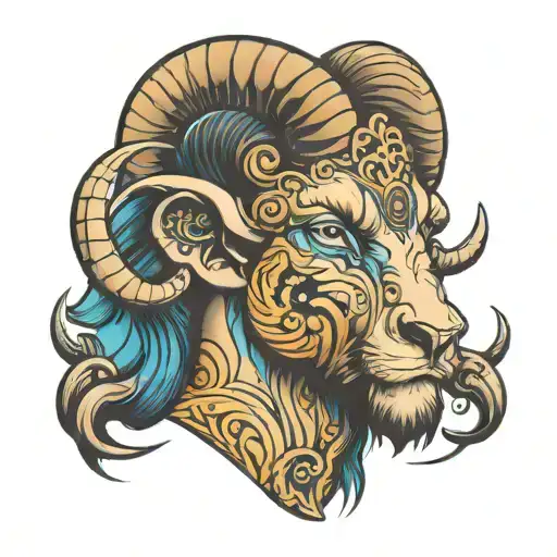 Aries Head Half Mechanic Blue Eye