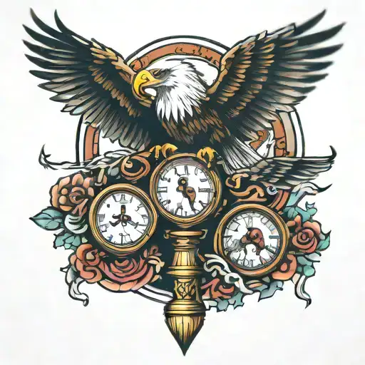 Eagle And Hour Glass Surrounded