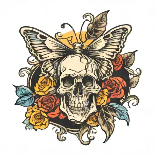 Skeleton Hand With Butter Fly